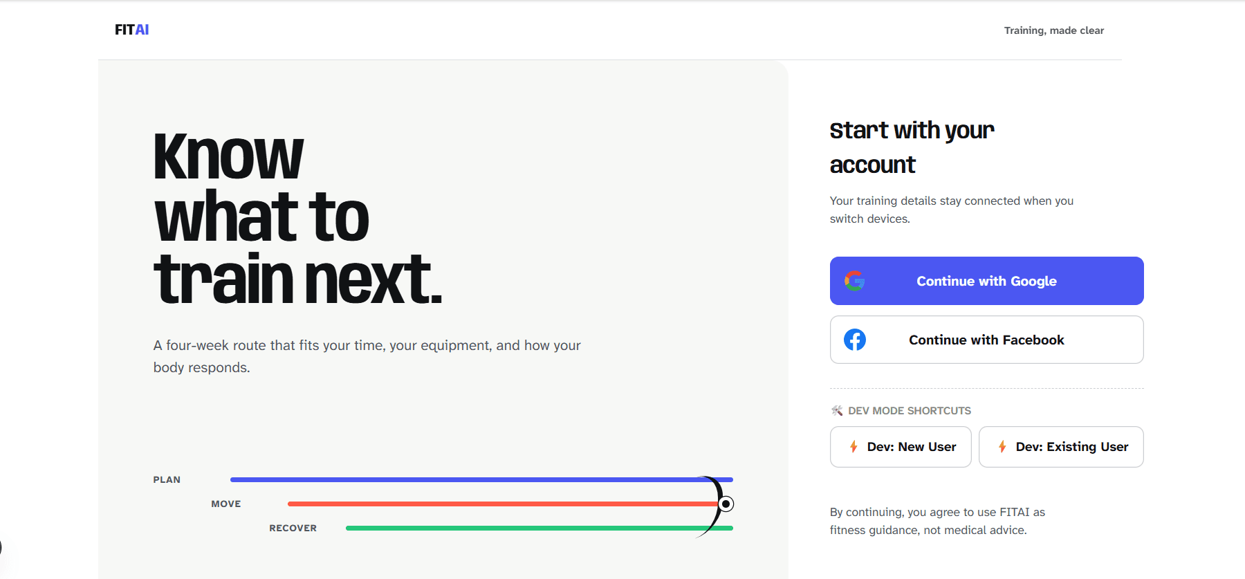 Fitness AI Website